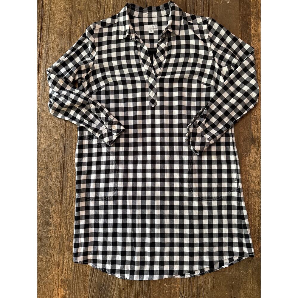 J.Jill Checkered Shirt Dress - Picture 4 of 12